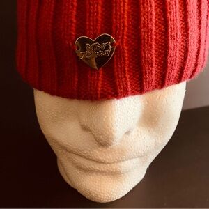 Betsey Johnson Red Knit Hat